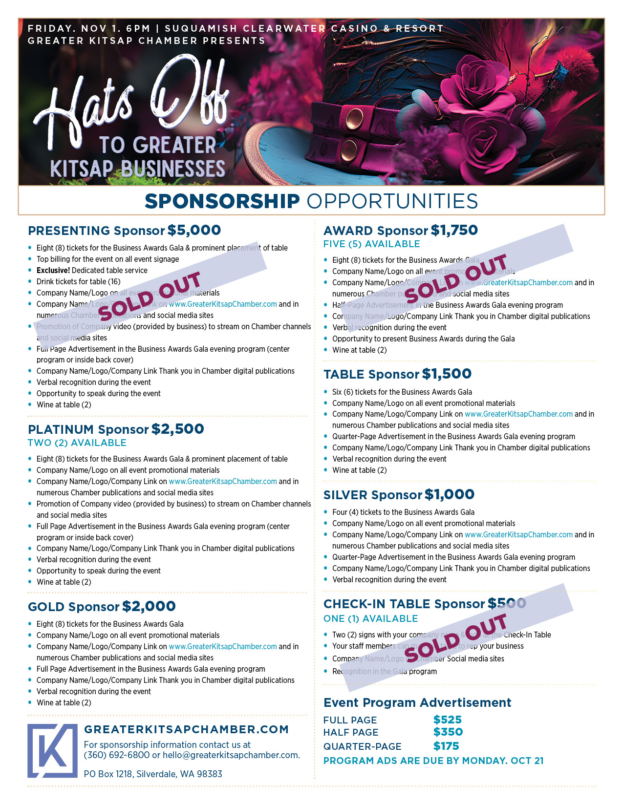 Business Gala Sponsorship Opportunities